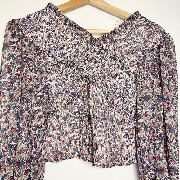 BB Dakota x Steve Madden Top Smock Factor Blue Pink XS NWT - Picture 6 of 8